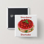 Aardbei Shortcake Vierkante Button 5,1 Cm (Voorkant /achterkant)