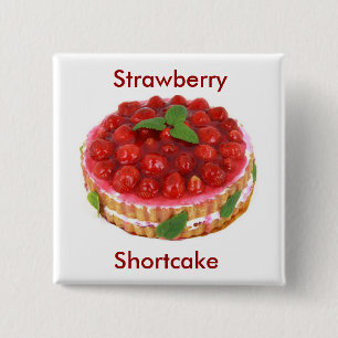 Aardbei Shortcake Vierkante Button 5,1 Cm