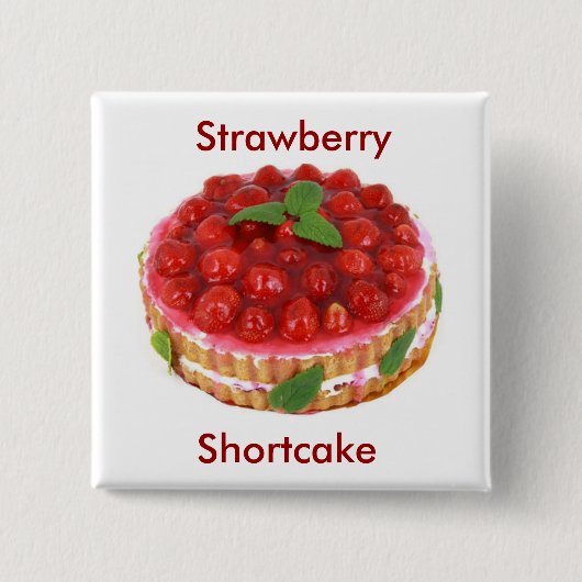 Aardbei Shortcake Vierkante Button 5,1 Cm (Voorkant)