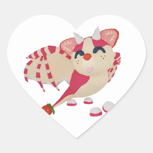 Aardbei Shortcake Vleermuis Draak Adopt Me Sticker (Voorkant)