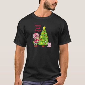 Aardbei Shortcake Vrolijk en helder kerstboom T-shirt