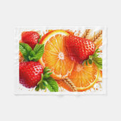 Aardbei Sinaasappel Frisse Deken (Voorkant (Horizontaal))