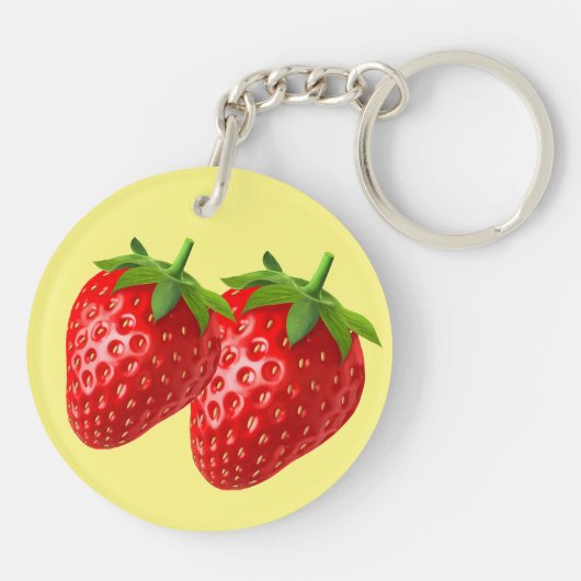 Aardbei Sleutelhanger (Achterkant)