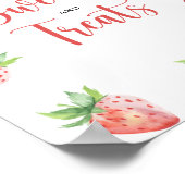 Aardbei - snoep en trakteert baby shower poster (Hoek)