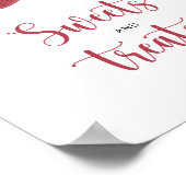 Aardbei - snoep en trakteert baby shower poster (Hoek)
