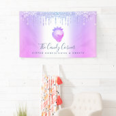 Aardbei Snoepgoed Paarse Glittersprenkels Spandoek (Insitu)