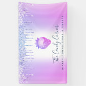Aardbei Snoepgoed Paarse Glittersprenkels Spandoek (Verticaal)