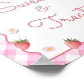 Aardbei snoepjes en traktaties golvende verjaardag poster (Hoek)