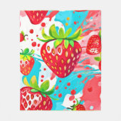 Aardbei Spatpatroon Fleece Deken (Voorkant)