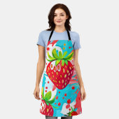 Aardbei Spatpatroon Schort (Gedragen)