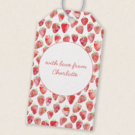 Aardbei, speciaal aangepast cadeaulabel