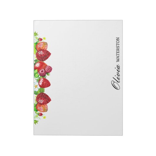 Aardbei, speciaal aangepast notitieblok (Linkerzijde)