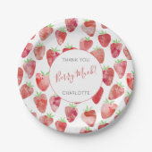 Aardbei, speciaal aangepast papieren bordje (Voorkant)
