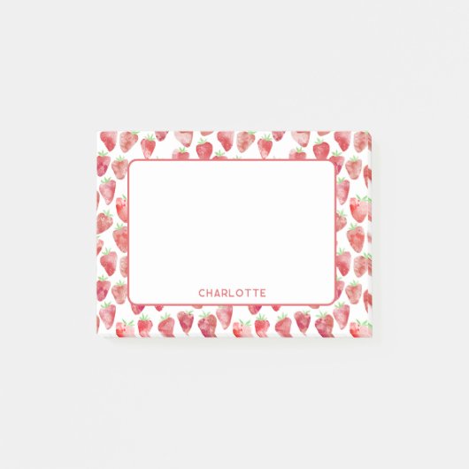 Aardbei, speciaal aangepast post-it® notes (Voorkant)