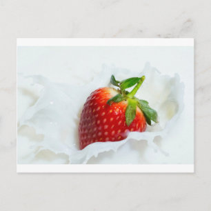 Aardbei Splash Briefkaart