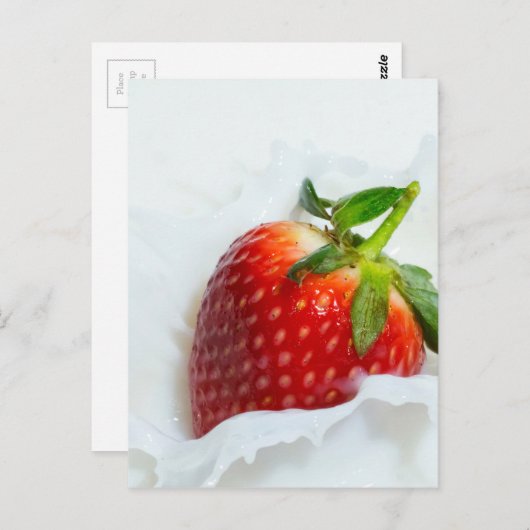 Aardbei Splash Briefkaart (Voorkant / Achterkant)