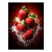 Aardbei Splash Perfect Poster (Voorkant)