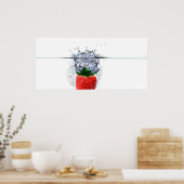 Aardbei Splash Poster (Keuken)