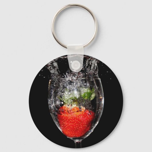 Aardbei Splash-Sleutelhanger Sleutelhanger (Voorkant)