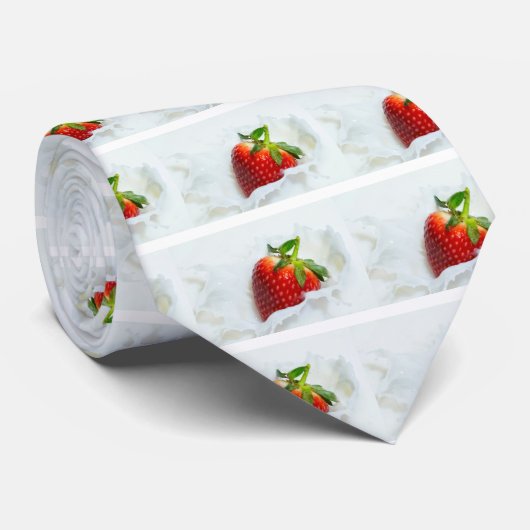 Aardbei Splash Stropdas (Opgerold)