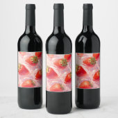 Aardbei Splash Wijn Etiket (Flessen)