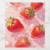 Aardbei Splash Wijn Etiket (Enkel label)