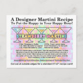 Aardbei Spring Martini Recept Kaart Briefkaart (Voorkant)