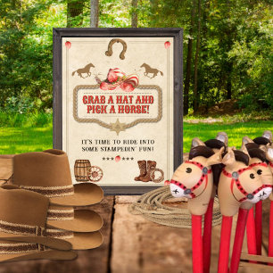 Aardbei Stampede Pak een Pet en paardenteken Poster
