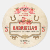 Aardbei Stampede Verjaardag Sticker (Voorkant)