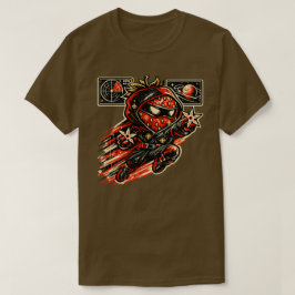 Aardbei Star Assassine — Vintage Ruimte Ninja T-shirt