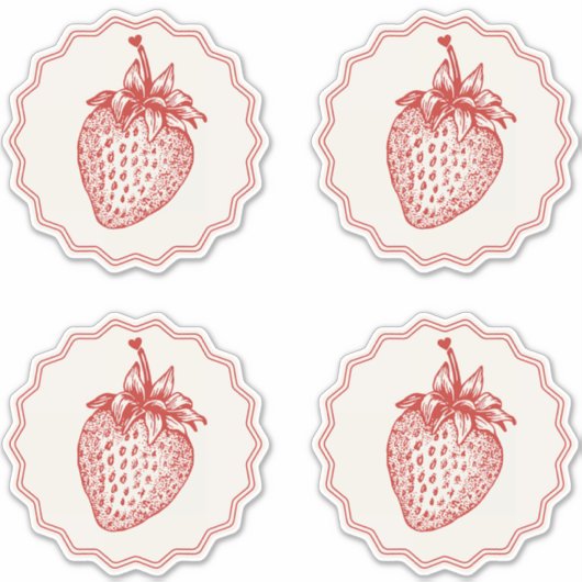 Aardbei Sticker (Voorkant)