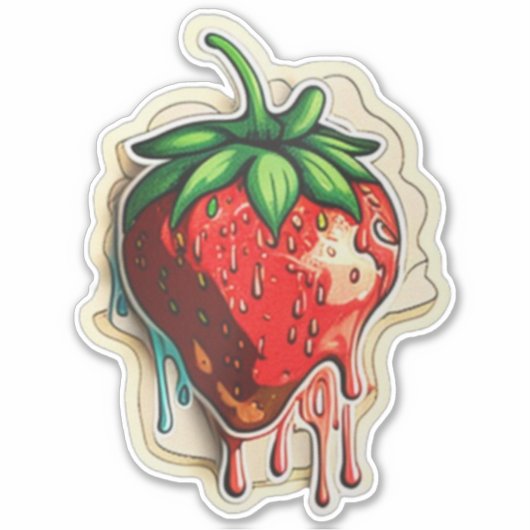 Aardbei Sticker (Voorkant)