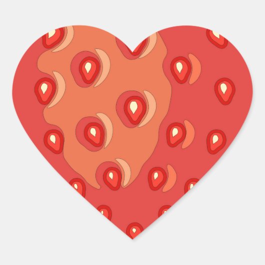 Aardbei Stickers (hart) (Voorkant)