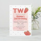 Aardbei Stip Twee 2 Kaart (Staand voorkant)