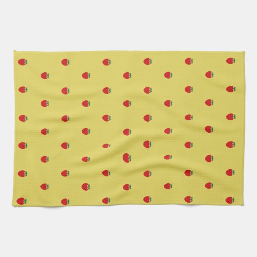 Aardbei Stippen keukenhanddoek (Horizontaal)