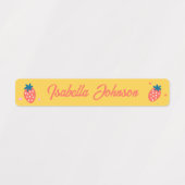 Aardbei & Stippen Kinderen Naam Waterdicht Labels (Design 1)