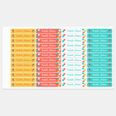Aardbei & Stippen Kinderen Naam Waterdicht Labels (Vel)