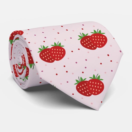 Aardbei Stropdas (Opgerold)