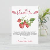 Aardbei Summer Berry Sweet Baby shower Bedankkaart (Staand voorkant)