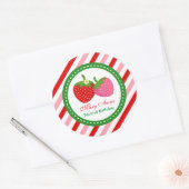 Aardbei Summer Birthday Baby shower Ronde Sticker (Envelop)