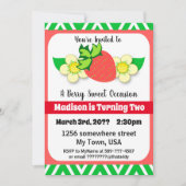 Aardbei Summer Birthday Party Invitations Kaart (Voorkant)