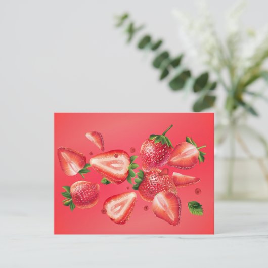 Aardbei Summer Briefkaart (Staand voorkant)