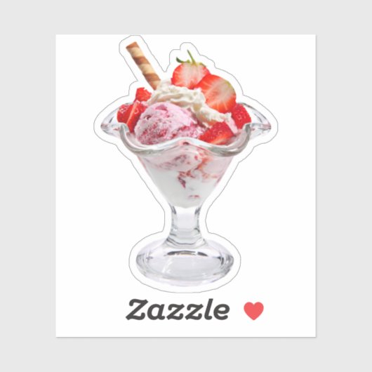 Aardbei Sundae Sticker (Vel)