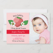 Aardbei Sweet 1e verjaardag Kaart (Voorkant)