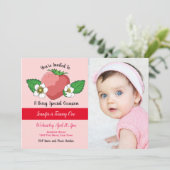 Aardbei Sweet 1e verjaardag Kaart (Staand voorkant)