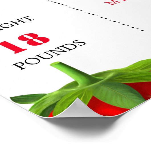 Aardbei Sweet Baby 1e Verjaardag Mijlpaal teken Poster (Hoek)