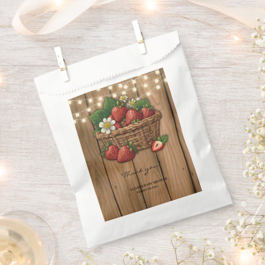 Aardbei Sweet Basket Baby shower Bedankzakje (Geknipt)