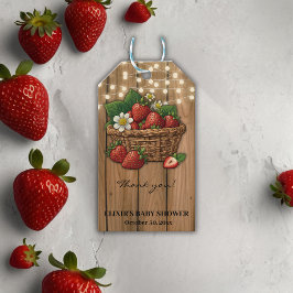 Aardbei Sweet Basket Baby shower Cadeaulabel