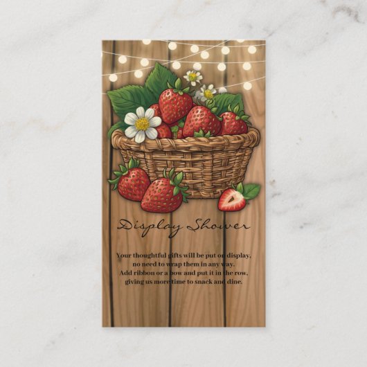 Aardbei Sweet Basket Baby shower Informatiekaartje (Voorkant)