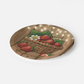 Aardbei Sweet Basket Baby shower Papieren Bordje (Gekanteld)